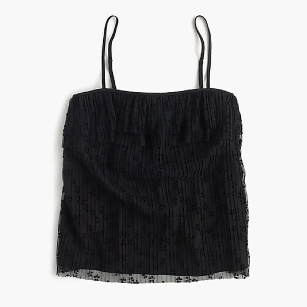 J Crew Black Fluttery Lace Cami